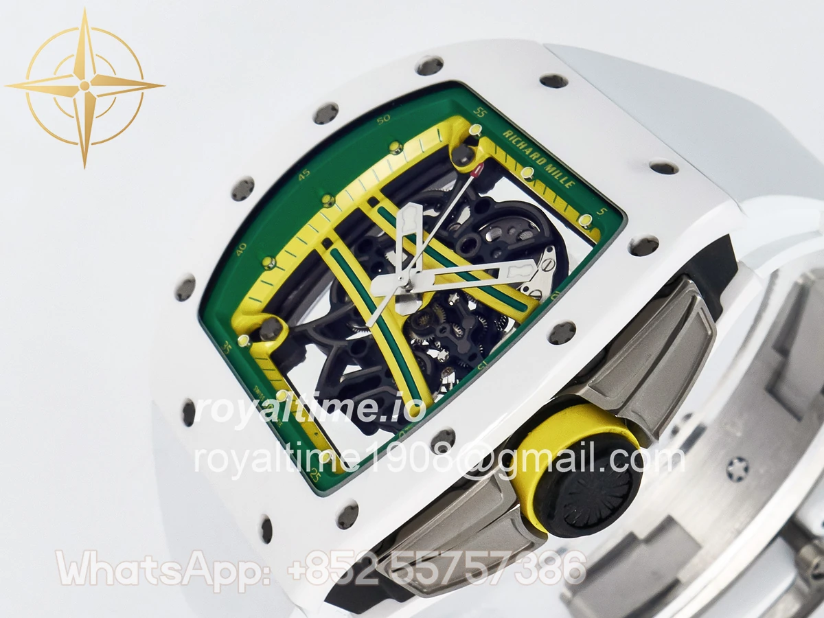 Richard Mille RM061 White Ceramic ZF on White Rubber Strap RMUL2 - Image 5