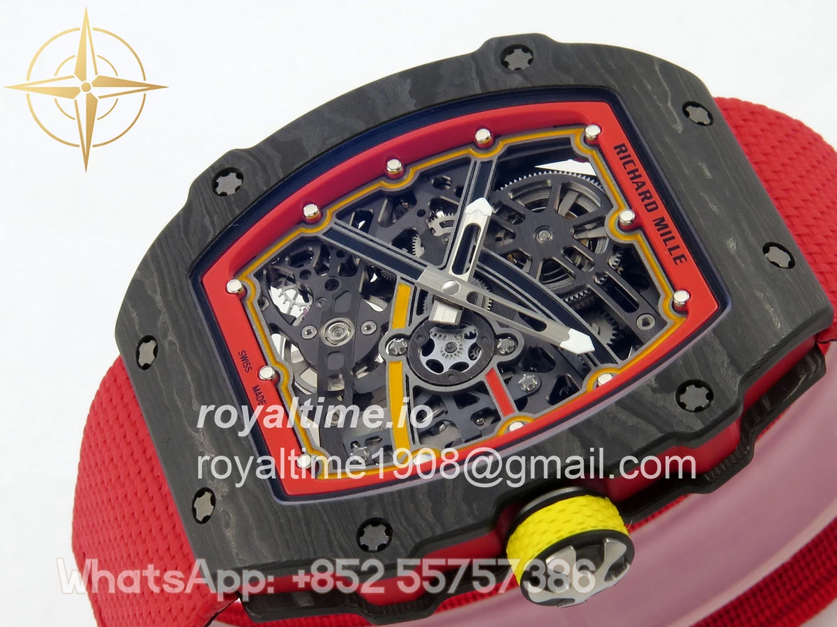 Richard Mille Umi Maker's RM67-02 Black NTPT Alexander Black/Red/Yellow Skeleton Dial on Nylon strap CRMA7 V2 - Image 5