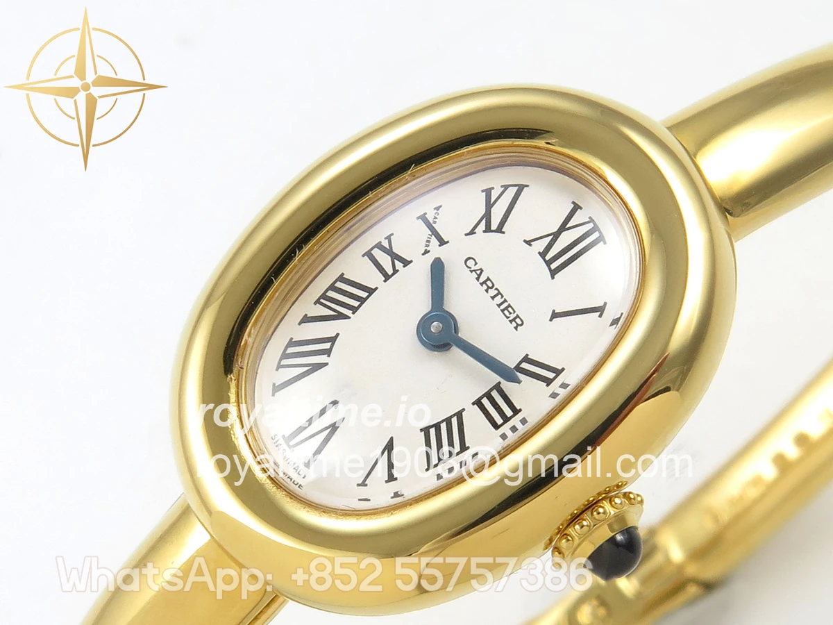 Cartier Baignoire De Cartier YG BLSF White Dial on YG Medium Size Bracelet Swiss Quartz - Image 5