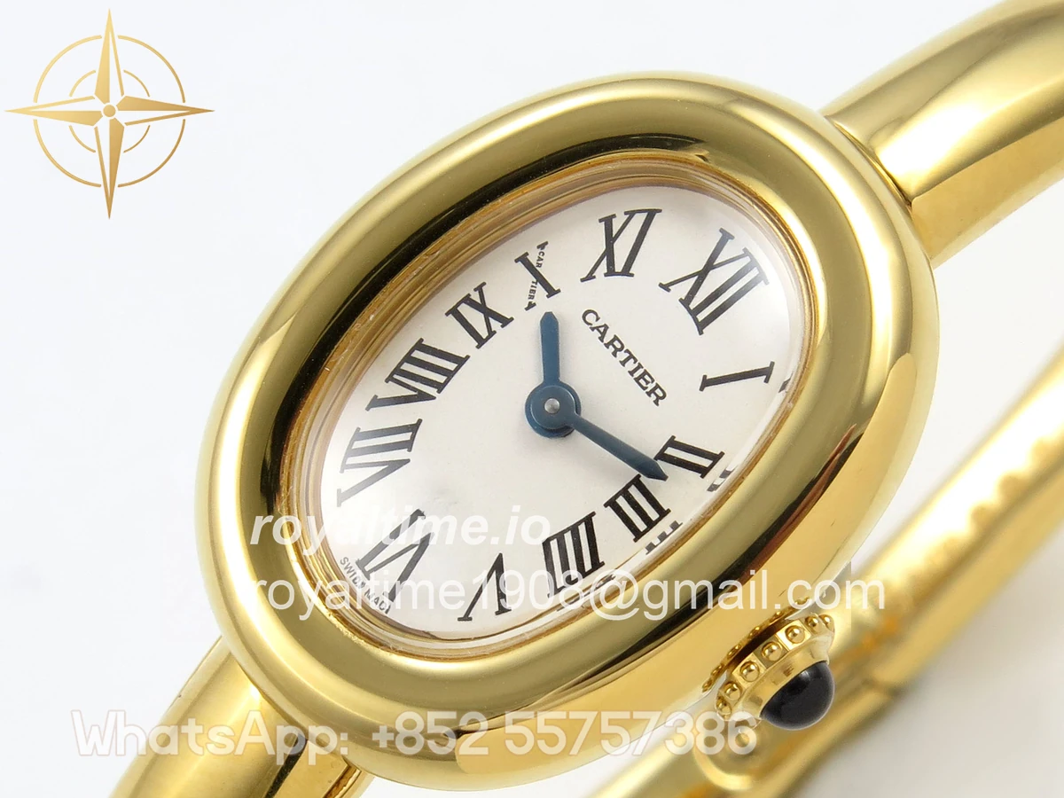 Cartier Baignoire De Cartier YG BLSF White Dial on YG Small Size Bracelet Swiss Quartz - Image 5