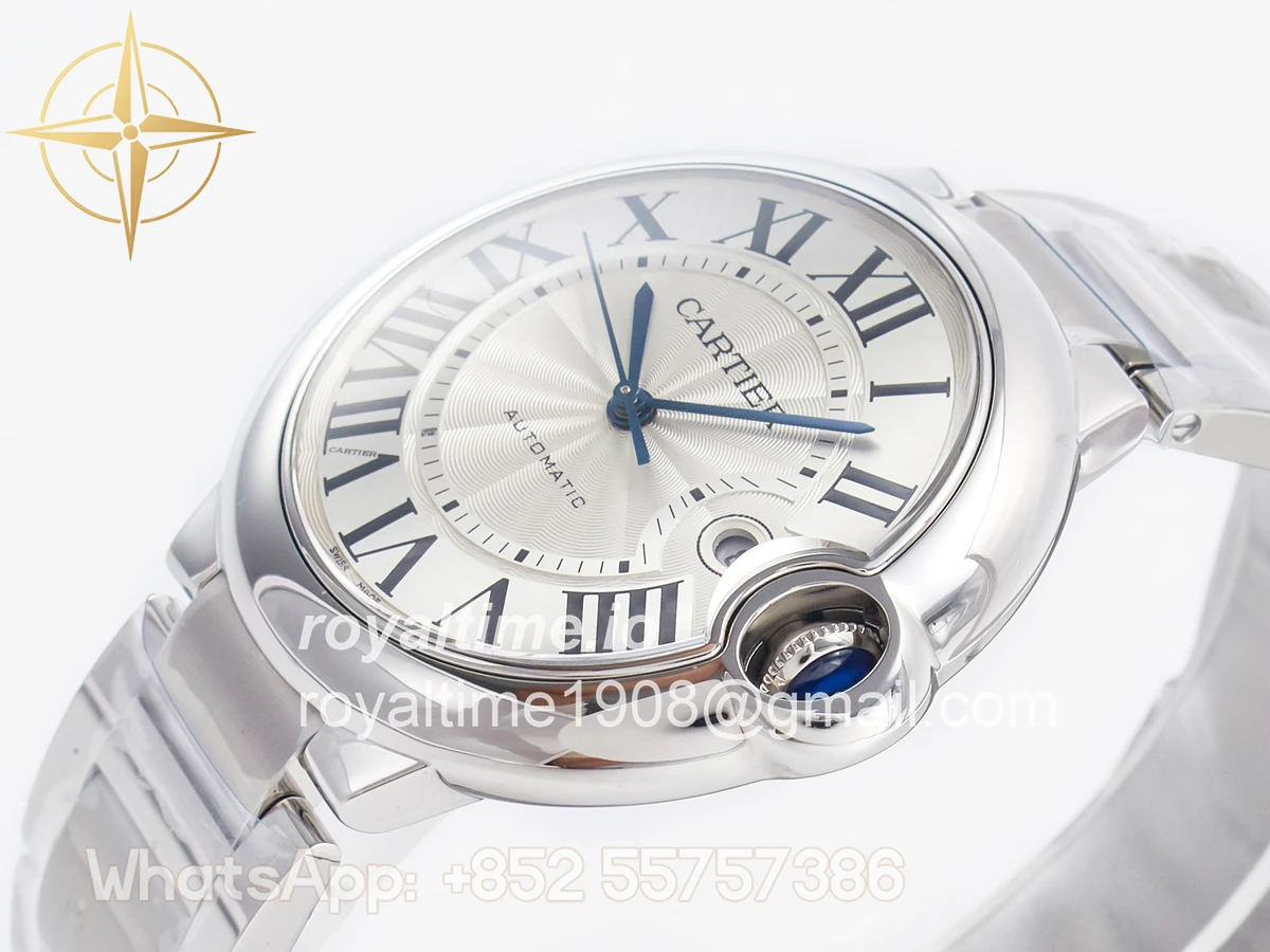 Cartier Ballon Bleu 42mm SS AF White Texture Dial on SS Bracelet A2824 V5 - Image 5