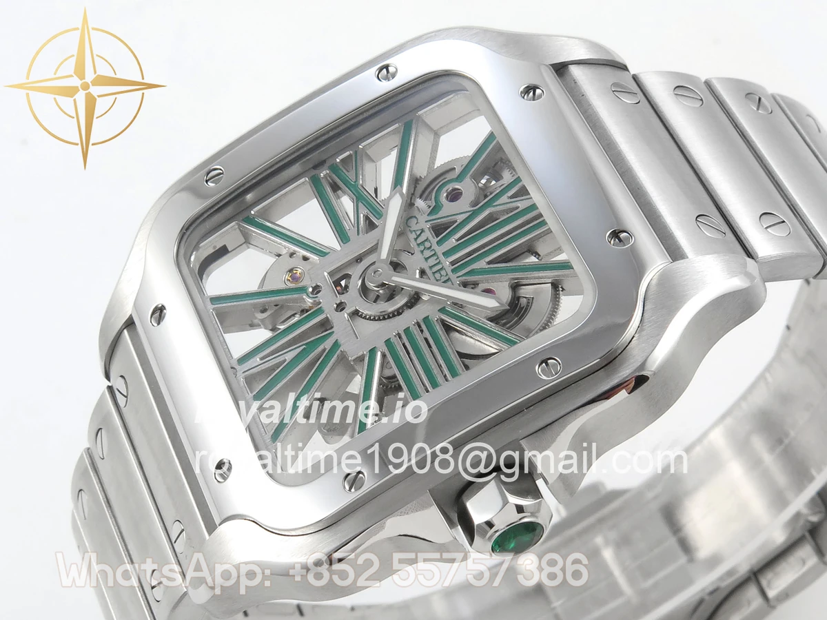 Cartier Santos de Cartier Skeleton SS MLF Skeleton Dial on SS SmartLink Bracelet 9611MC - Image 5