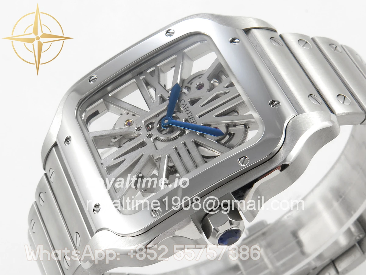 Cartier Santos de Cartier Skeleton SS/YG MLF Skeleton Dial on SS/YG SmartLink Bracelet 9611MC - Image 5