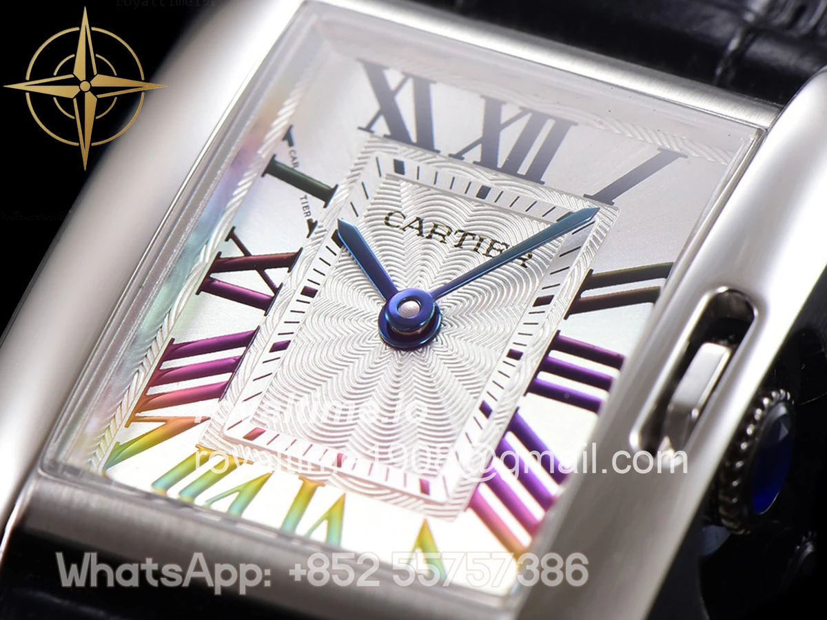 Cartier Tank Anglaise 30.2mm White Dial in Steel on Leather Strap - Image 5
