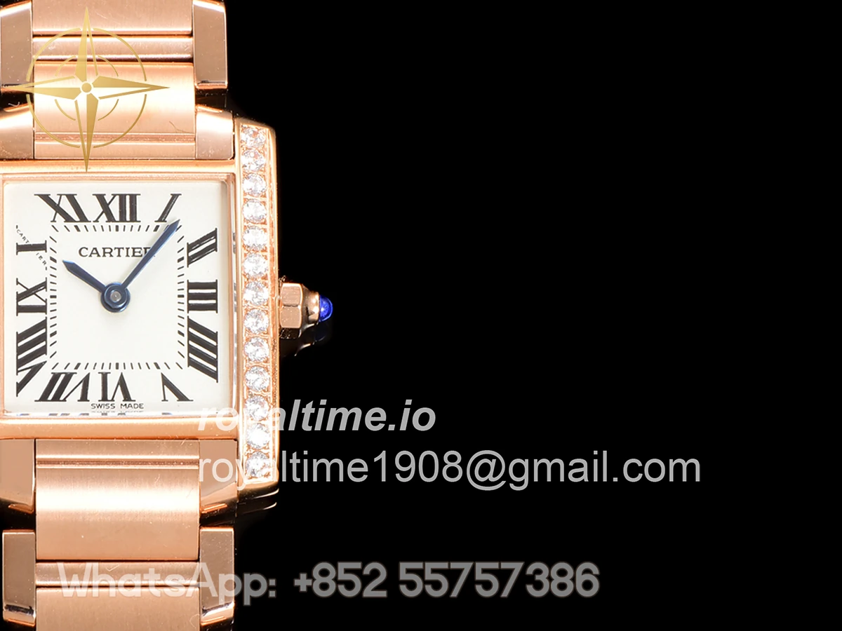 Cartier Tank Francaise Watch Small Rose Gold with Diamond Bezel - Image 5