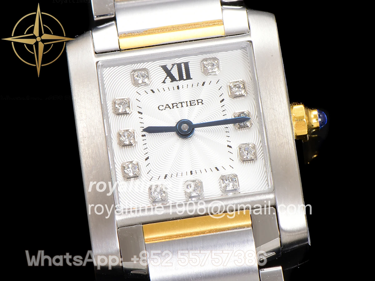 Cartier Tank Francaise Watch Small with Diamond Marker Steel/Yellow Gold - Image 5
