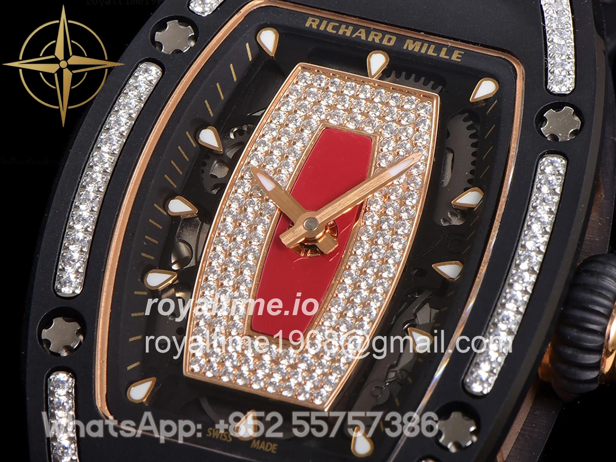 Richard Mille RM 007 Automatic Ladies Black Ceramic Red Lips Diamond - Image 5