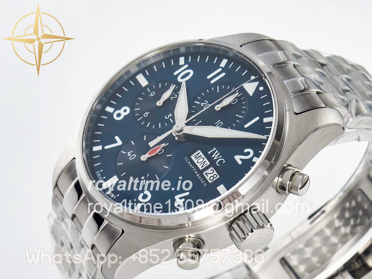 IWC Pilot’s Watch IW388102 BLSF Performance Chronograph 41mm SS Blue Dial On Stainless steel bracelet A7750 to 69385 - Image 5