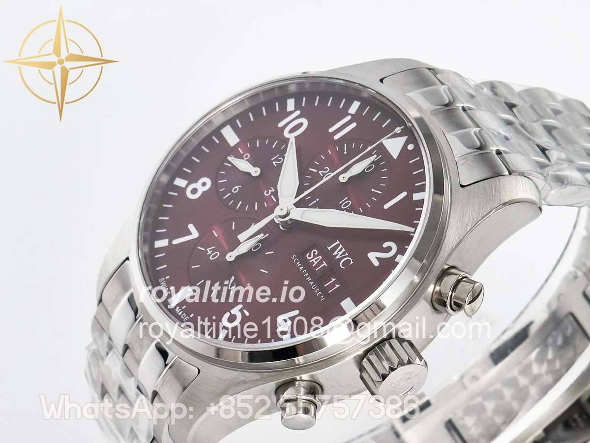 IWC Pilot’s Watch IW388107 BLSF Performance Chronograph 41mm Chinese New Year Special Edition SS Red Dial On Stainless steel bracelet A7750 to 69385 - Image 5