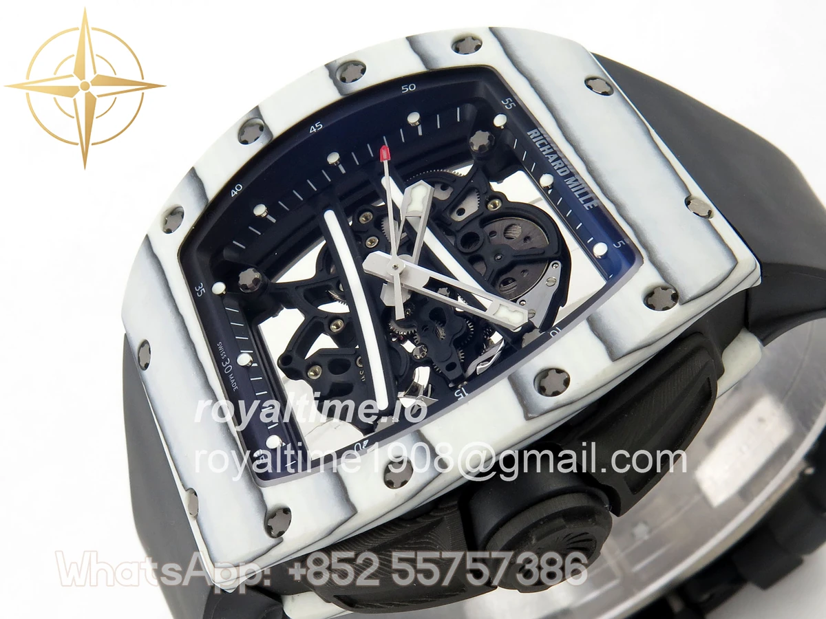 Richard Mille AVF RM061 White NTPT Black Inner Bezel Black Rubber Strap Vaucher RMUL2 Free Sprung (Mod) - Image 5