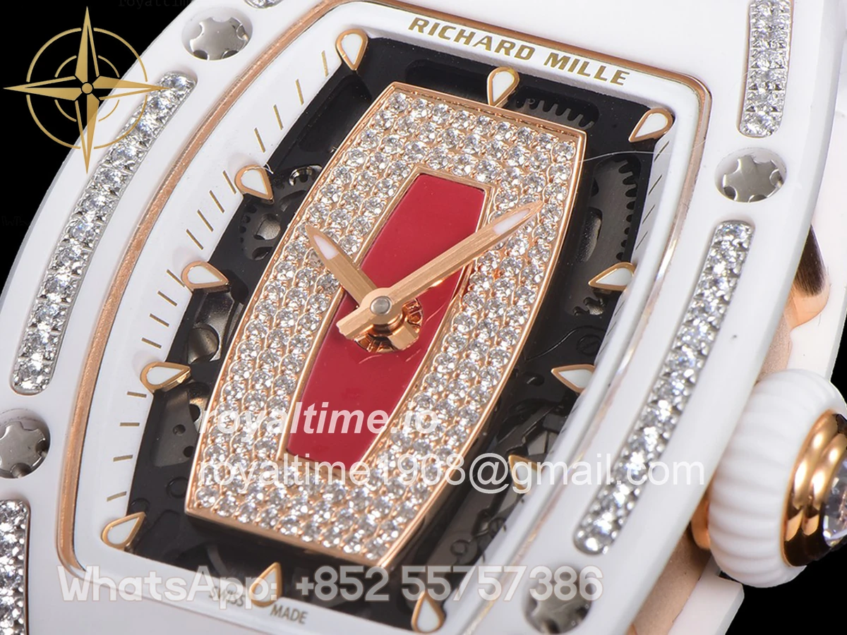 Richard Mille RM 007 Automatic Ladies White Ceramic Red Lips Diamond - Image 5