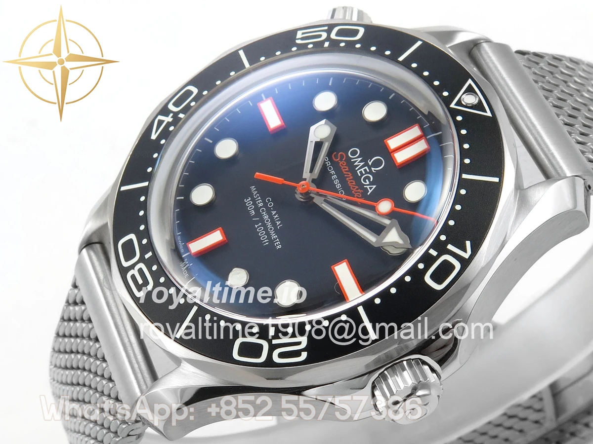Omega Seamaster 300M Diver SS ORF Black/Orange Dial on SS Mesh Bracelet OR8806 - Image 5