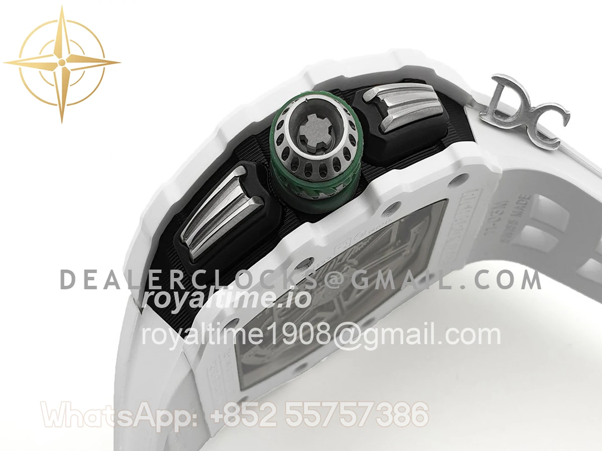 Richard Mille RM 011-02 Le Mans Classic Chronograph in Green on White Rubber Strap - Image 5
