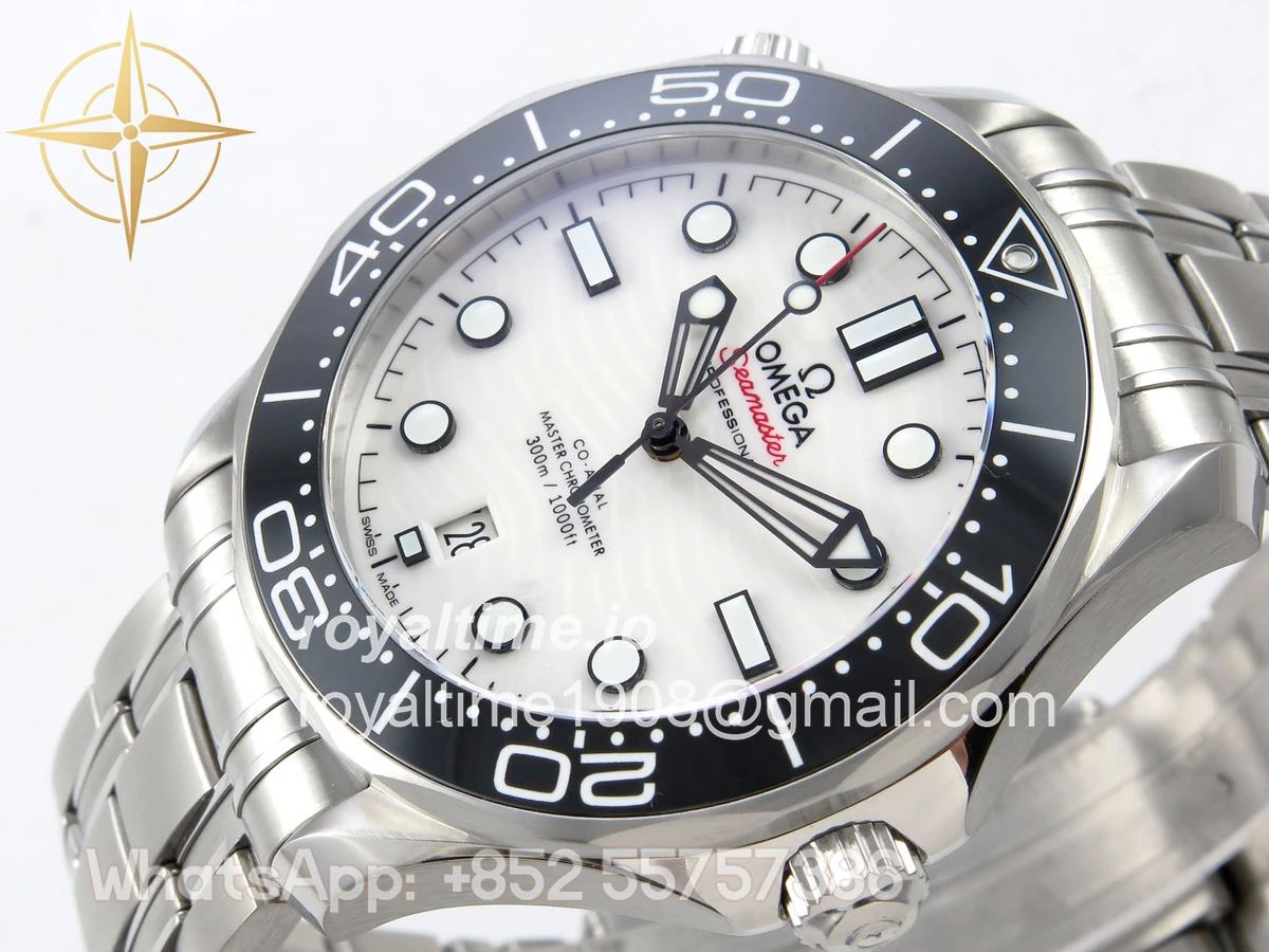 Omega Seamaster Diver 300M SS ORF Black Ceramic White Dial on SS Bracelet OR8800 - Image 5