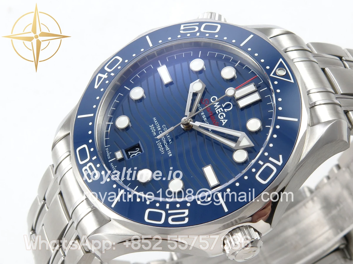 Omega Seamaster Diver 300M SS ORF Blue Ceramic Blue Dial on SS Bracelet OR8800 - Image 5