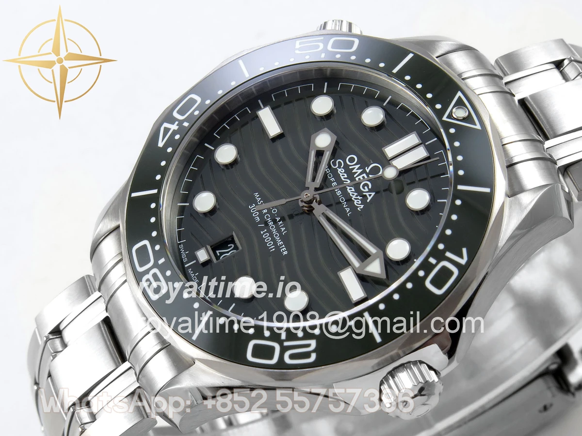 Omega Seamaster Diver 300M SS ORF Green Ceramic Green Dial on SS Bracelet OR8800 - Image 5