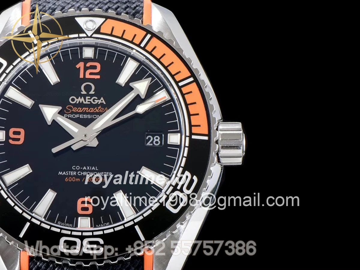 Omega Seamaster Planet Ocean 600M 43.5mm Black Dial in Steel on Leather Strap - Image 5