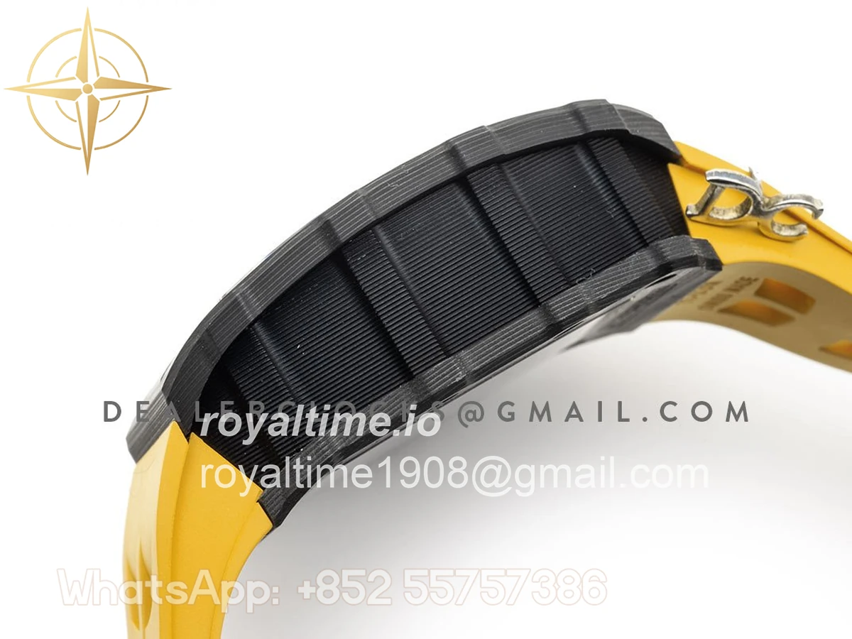 Richard Mille RM 011 Automatic Flyback Chronograph Carbon on Yellow Rubber Strap - Image 5