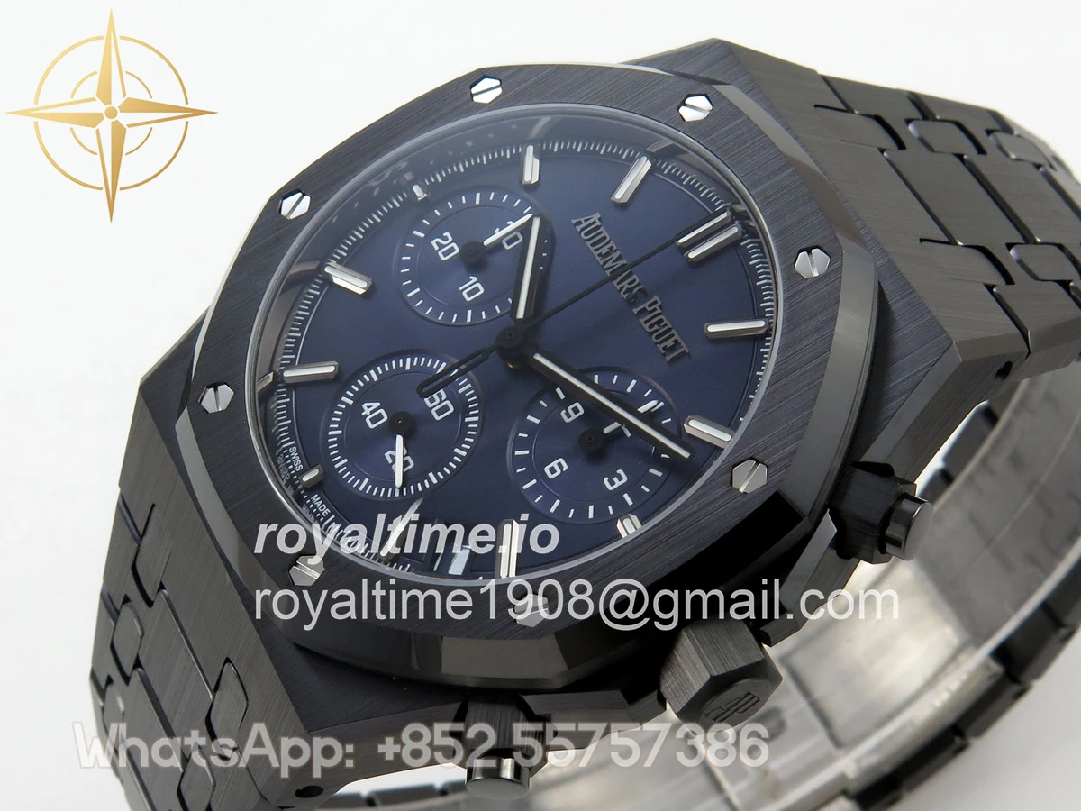 Audemars Piguet Royal Oak Chrono 26240 Black Ceramic Blue Dial APSF on Ceramic Bracelet SA4401 - Image 5