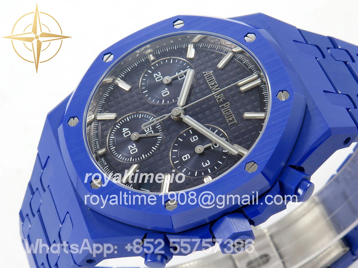 Audemars Piguet Royal Oak Chrono 26240 Blue Ceramic APSF Blue Dial On Blue Ceramic Bracelet SA4401 - Image 5
