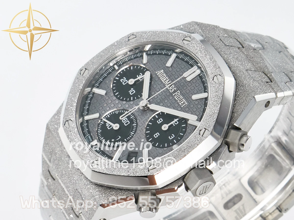 Audemars Piguet Royal Oak Chrono 26240 Frosted SS APSF Gray/Black Dial on Bracelet SA4401 - Image 5