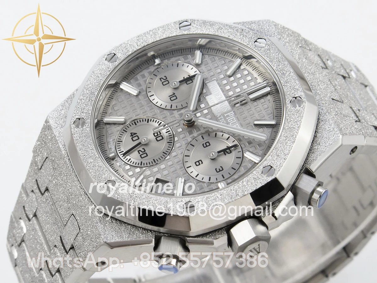 Audemars Piguet Royal Oak Chrono 26240 Frosted SS APSF Gray/Black Dial on Bracelet SA4401 V2 (Free Sprung) - Image 5