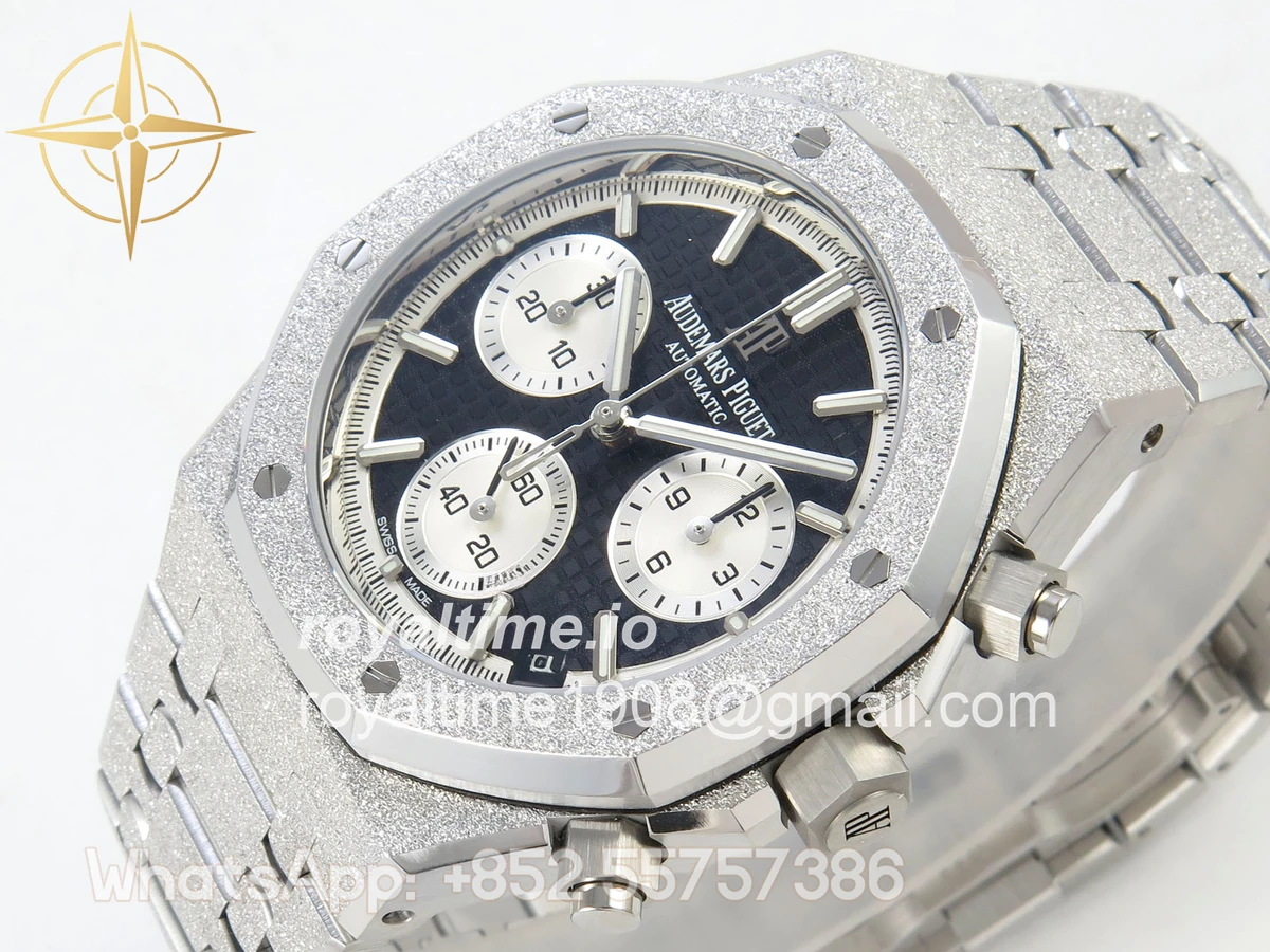 Audemars Piguet Royal Oak Chrono 26240 Frosted SS DDF Black/White Dial on SS Bracelet DD4401 - Image 5