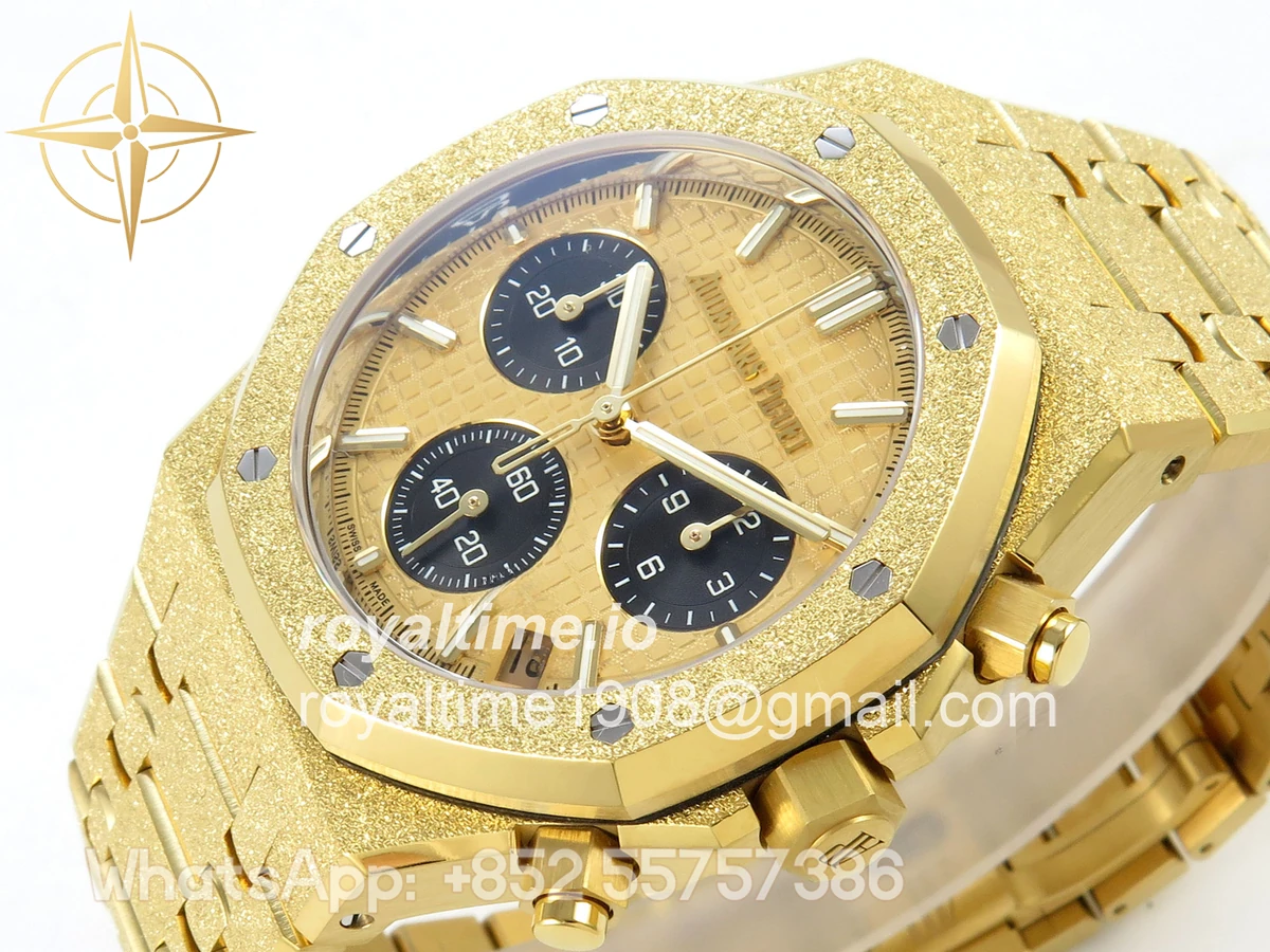 Audemars Piguet Royal Oak Chrono 26240 Frosted YG DDF YG Dial on YG Bracelet DD4401 - Image 5