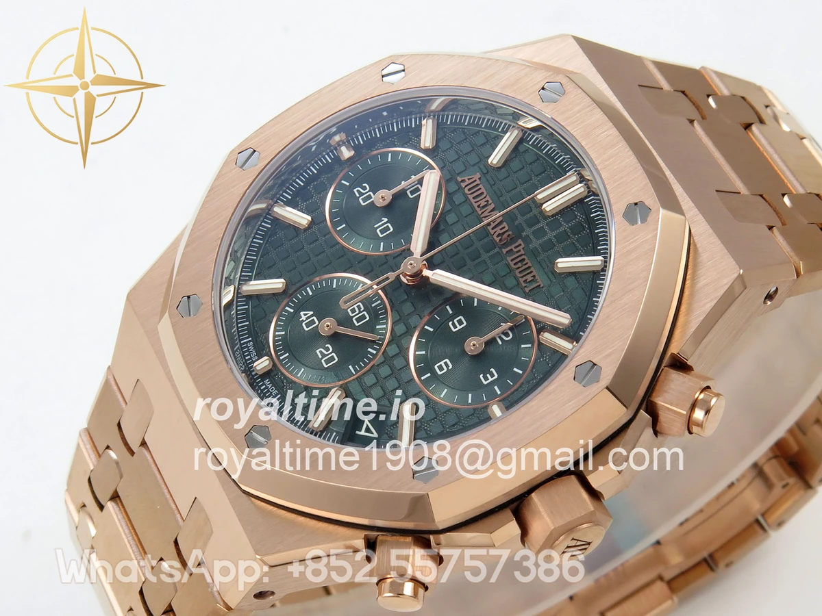 Audemars Piguet Royal Oak Chrono 26240 RG DDF Green Dial on RG Bracelet DD4401 Gain Weight (SW Dial) - Image 5