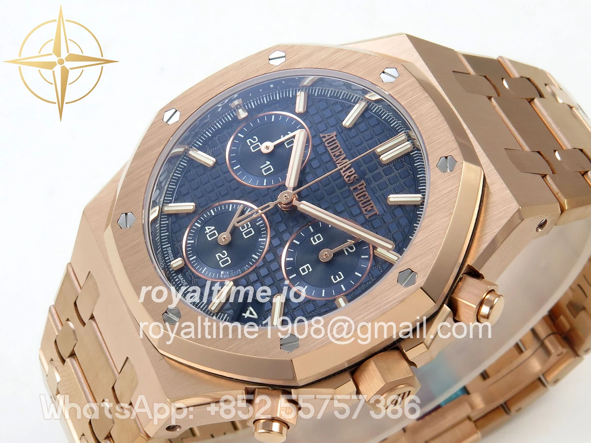 Audemars Piguet Royal Oak Chrono 26240 RG DDF Blue Dial on RG Bracelet DD4401 Gain Weight (SW Dial) - Image 5
