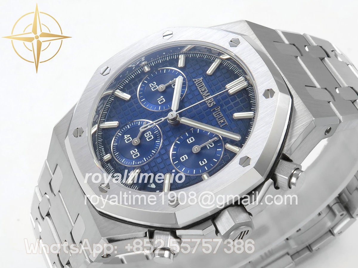 Audemars Piguet Royal Oak Chrono 26240 RG DDF Blue Dial on SS Bracelet DD4401 Gain Weight (SW Dial) - Image 5
