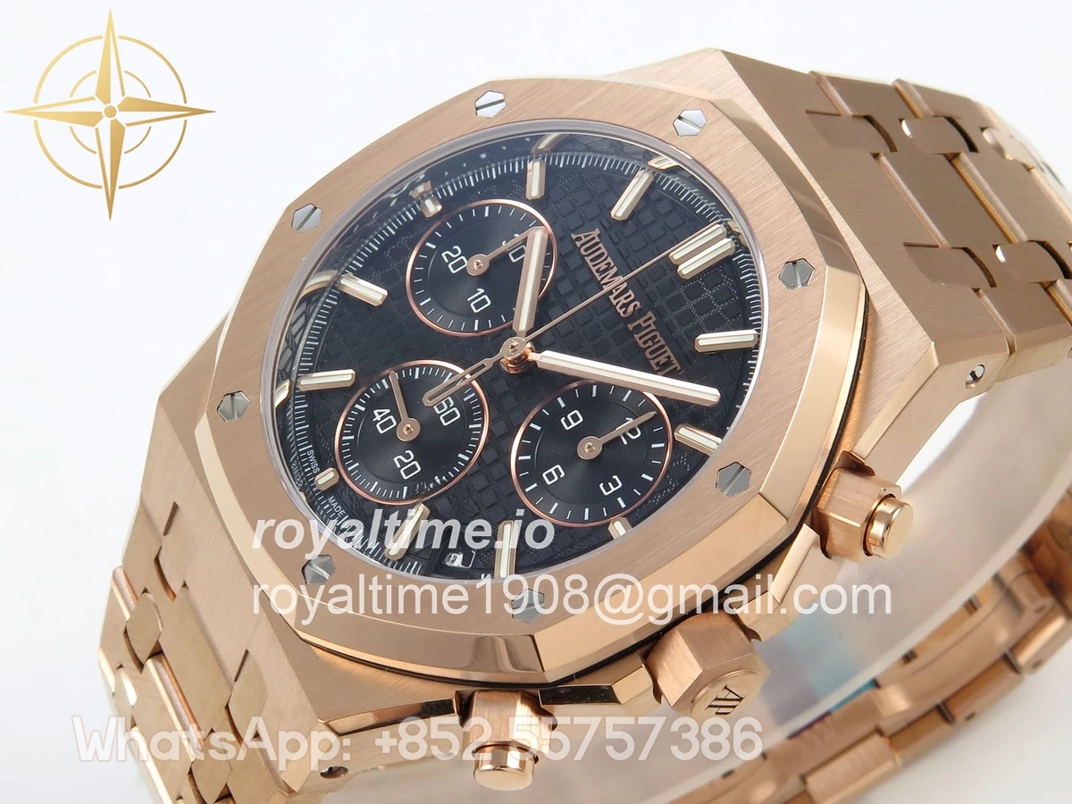 Audemars Piguet Royal Oak Chrono 26240 RG DDF Black Dial on RG Bracelet DD4401 Gain Weight (SW Dial) - Image 5