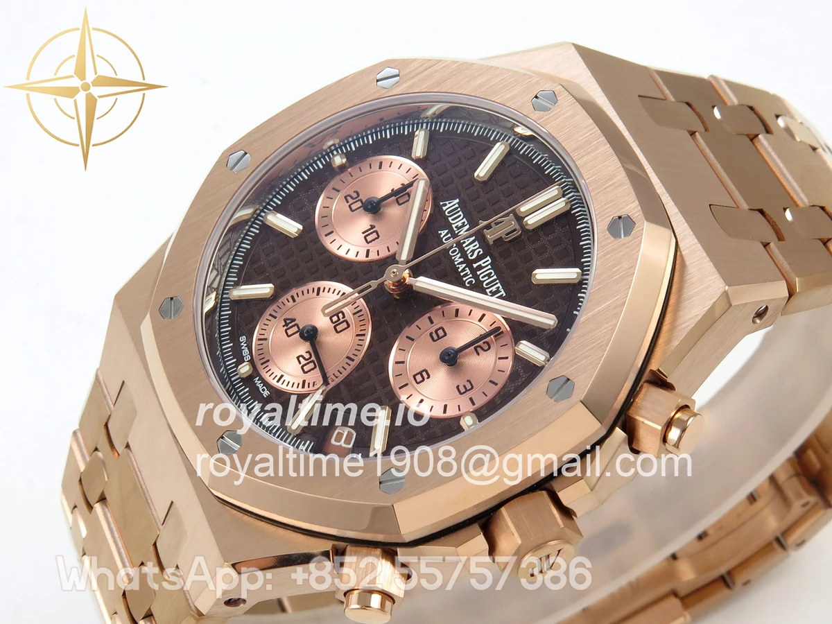 Audemars Piguet Royal Oak Chrono 26240 RG DDF Brown/RG Dial on RG Bracelet DD4401 Gain Weight (SW Dial) - Image 5