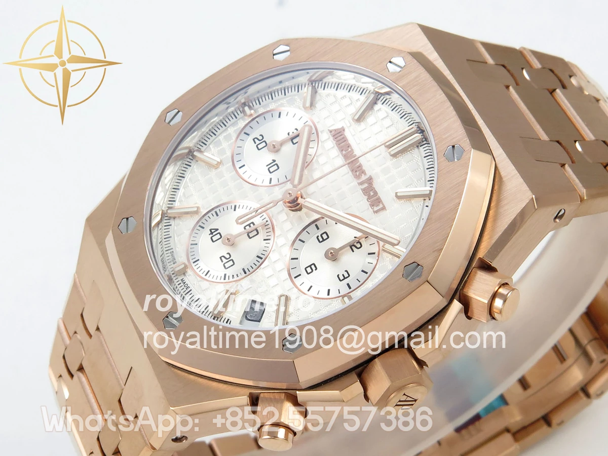 Audemars Piguet Royal Oak Chrono 26240 RG DDF Silver Dial on RG Bracelet DD4401 Gain Weight (SW Dial) - Image 5