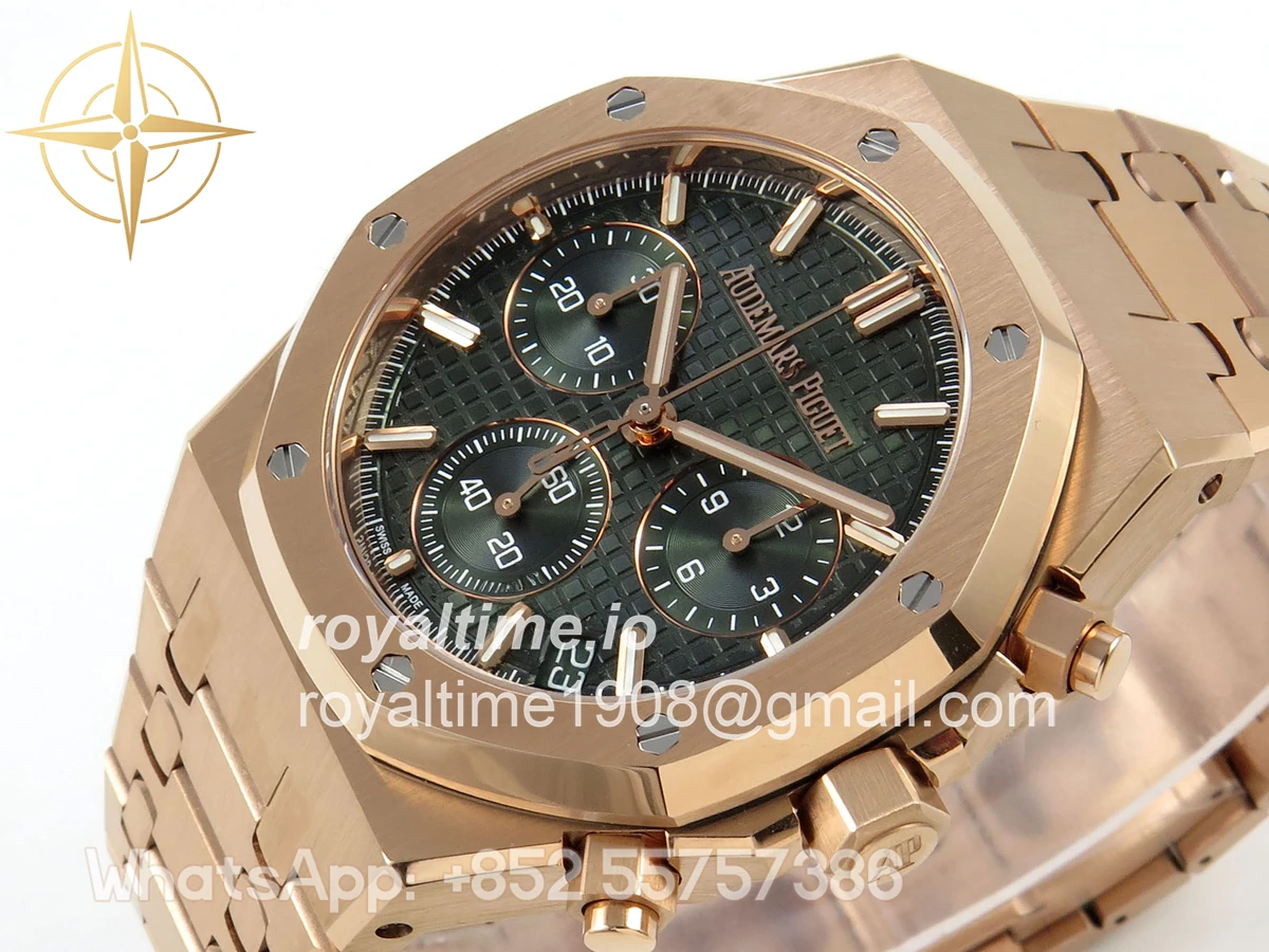 Audemars Piguet Royal Oak Chrono 26240 RG DDSF Green Dial on RG Bracelet DD4401 - Image 5