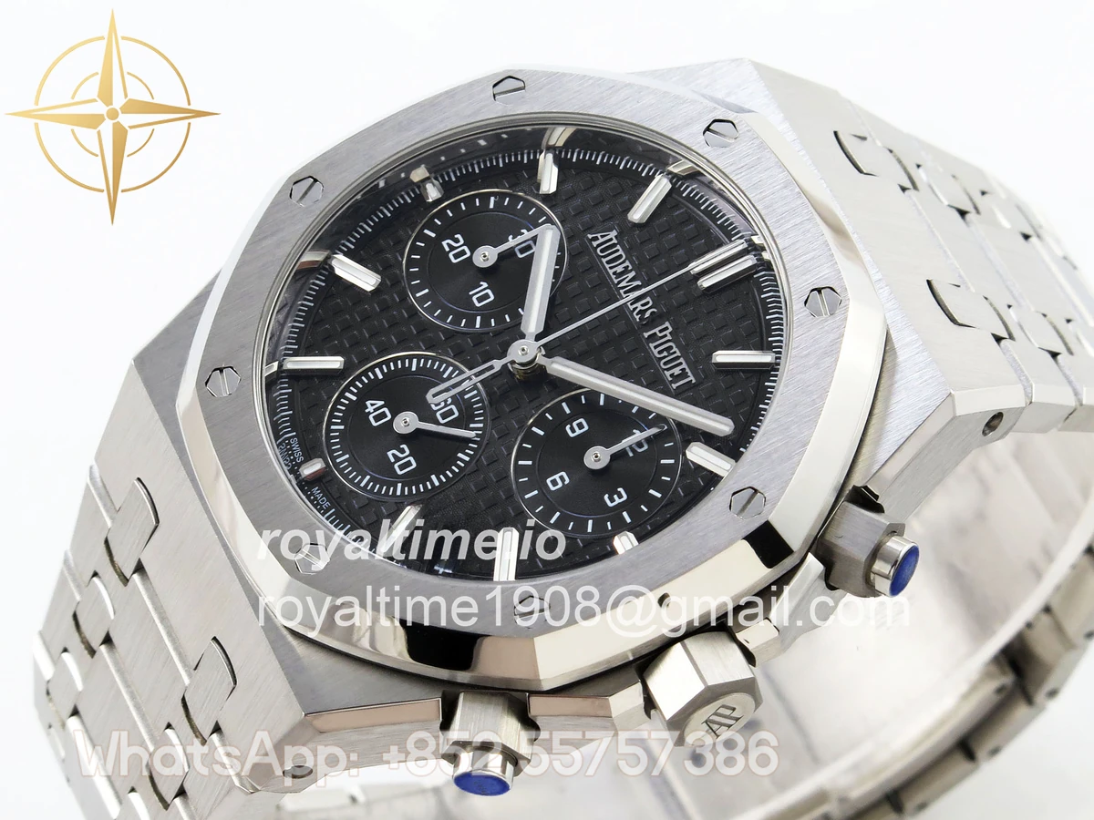 Audemars Piguet Royal Oak Chrono 26240 SS APSF Black Dial on SS Bracelet SA4401 V2 (Free Sprung) - Image 5