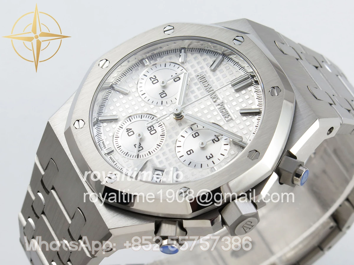 Audemars Piguet Royal Oak Chrono 26240 SS APSF Silver Dial on SS Bracelet SA4401 V2 (Free Sprung) - Image 5