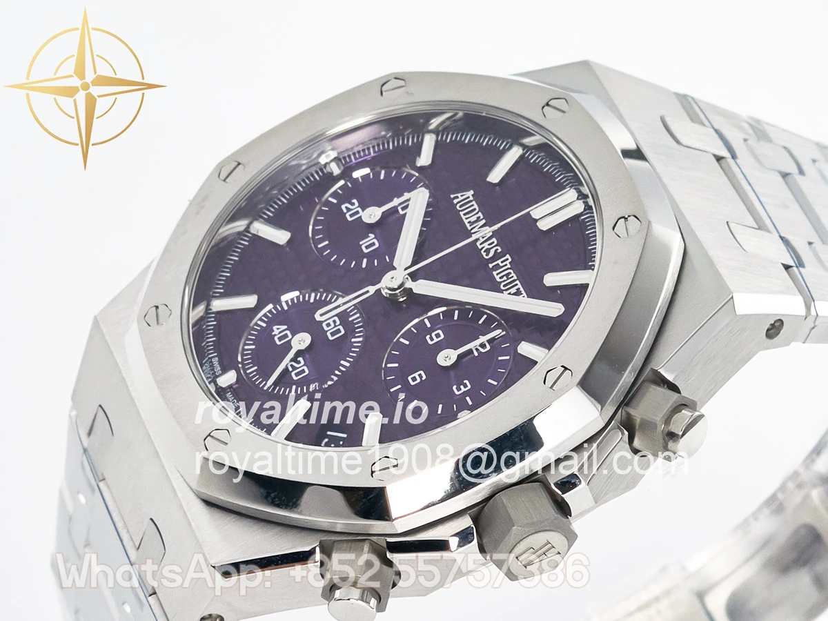 Audemars Piguet Royal Oak Chrono 26240 SS APSF Purple Dial on SS Bracelet SA4401 - Image 5