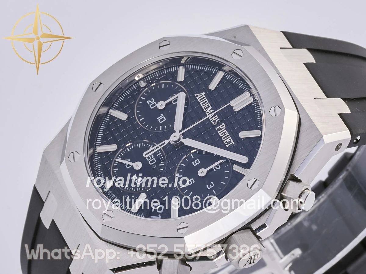 Audemars Piguet Royal Oak Chrono 26240 SS DDF Black Dial on Black Rubber Strap DD4401 (50th Anniversary) - Image 5