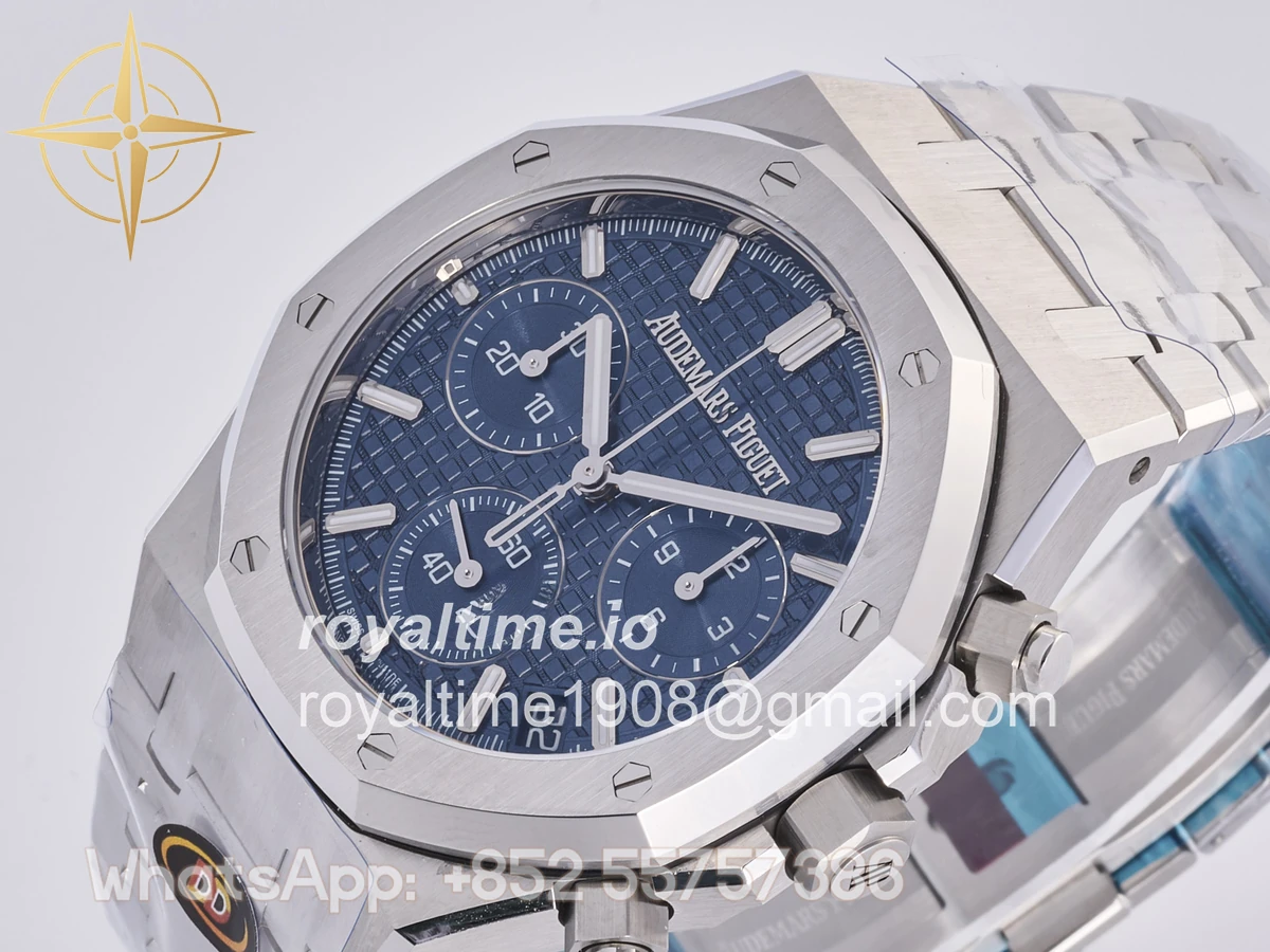 Audemars Piguet Royal Oak Chrono 26240 SS DDF Blue Dial on SS Bracelet DD4401 (50th Anniversary) - Image 5