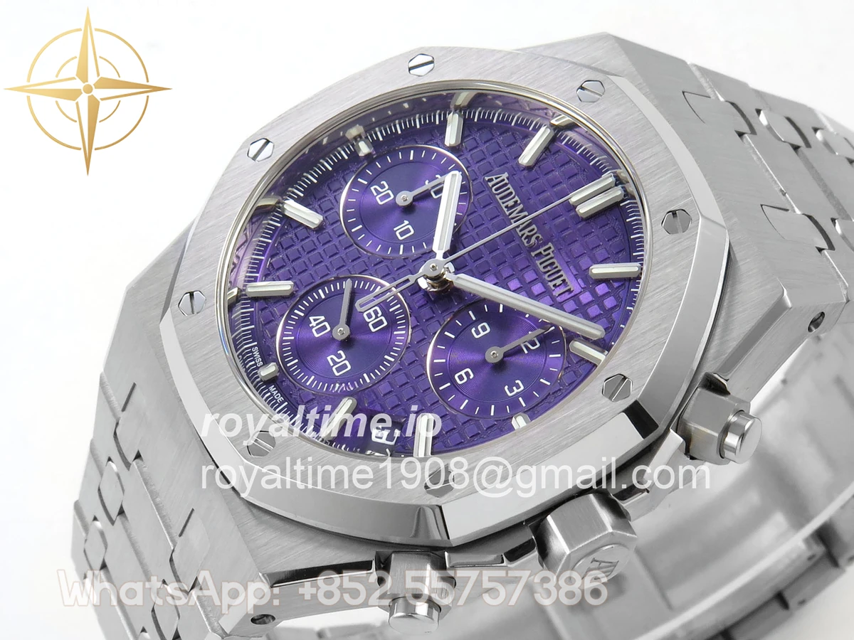 Audemars Piguet Royal Oak Chrono 26240 SS DDSF Purple Dial on SS Bracelet DD4401 - Image 5