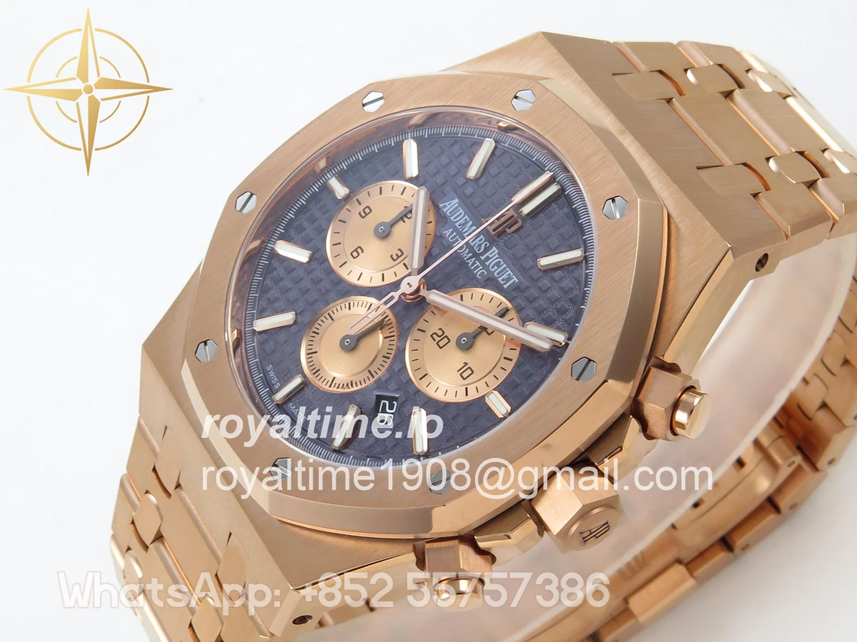 Audemars Piguet Royal Oak Chrono 26331 RG APWF Blue/RG Dial on RG Bracelet A2385 - Image 5
