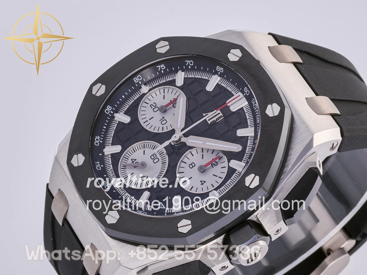 Audemars Piguet Royal Oak Offshore 43mm 26420so SS DDF Black/White Dial on Black Rubber Strap DD4401 - Image 5