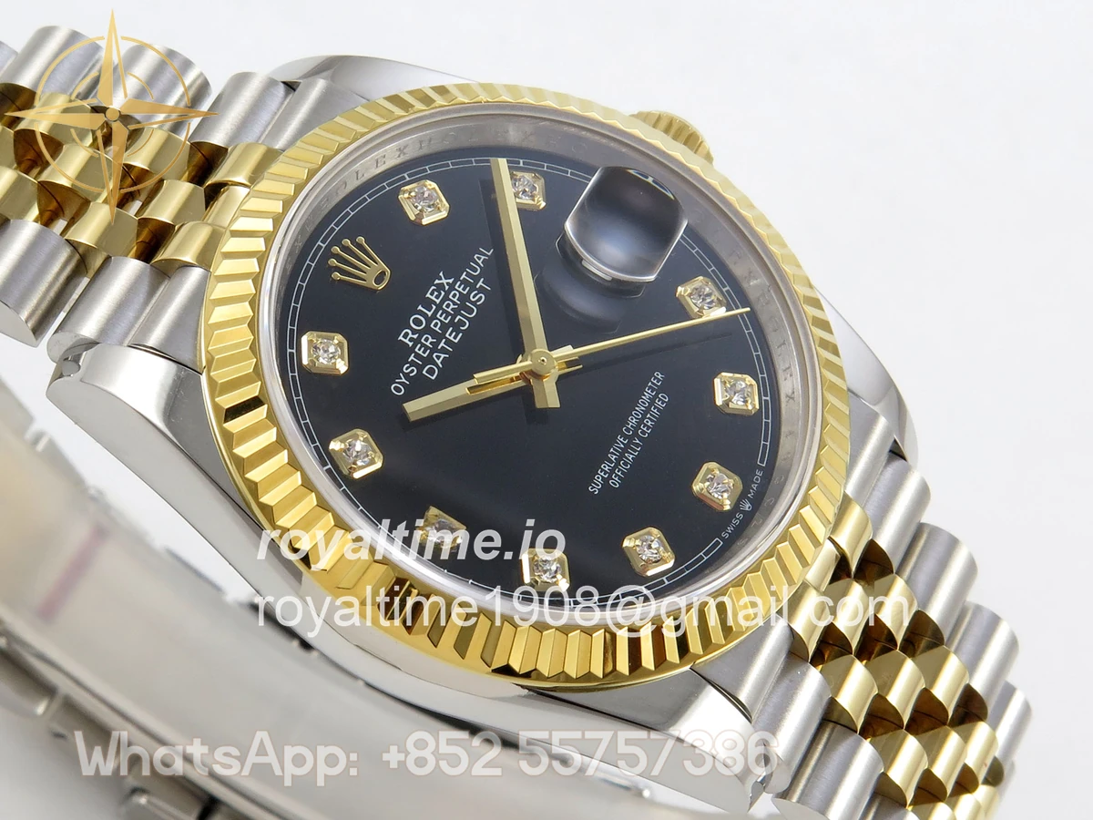 Rolex DateJust 36 126233 QF Black DIamonds Dial on Jubilee Bracelet QF3235 - Image 6