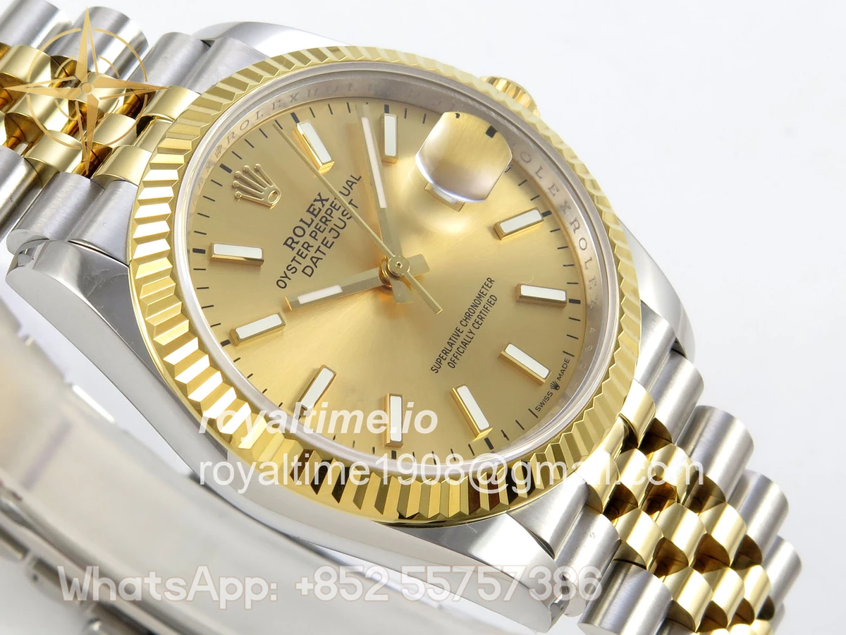 Rolex DateJust 36 126233 QF YG Stick Dial on Jubilee Bracelet QF3235 - Image 6