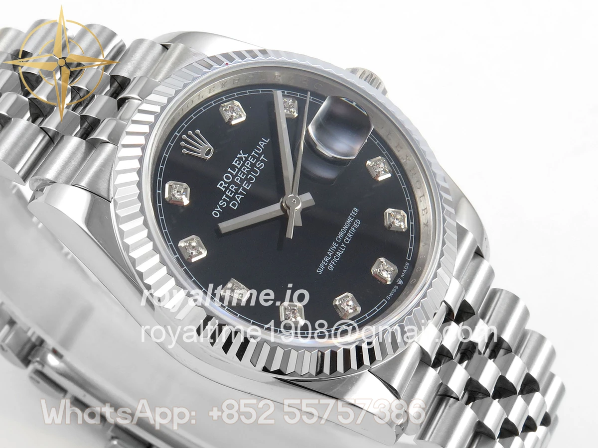 Rolex DateJust 36 126234 QF Black Diamonds Dial on Jubilee Bracelet QF3235 - Image 6