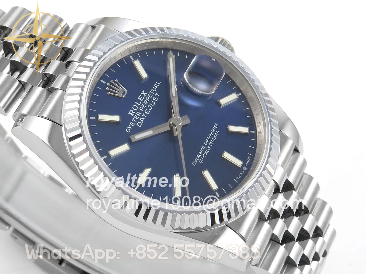 Rolex DateJust 36 126234 QF Blue Stick Dial on Jubilee Bracelet QF3235 - Image 6