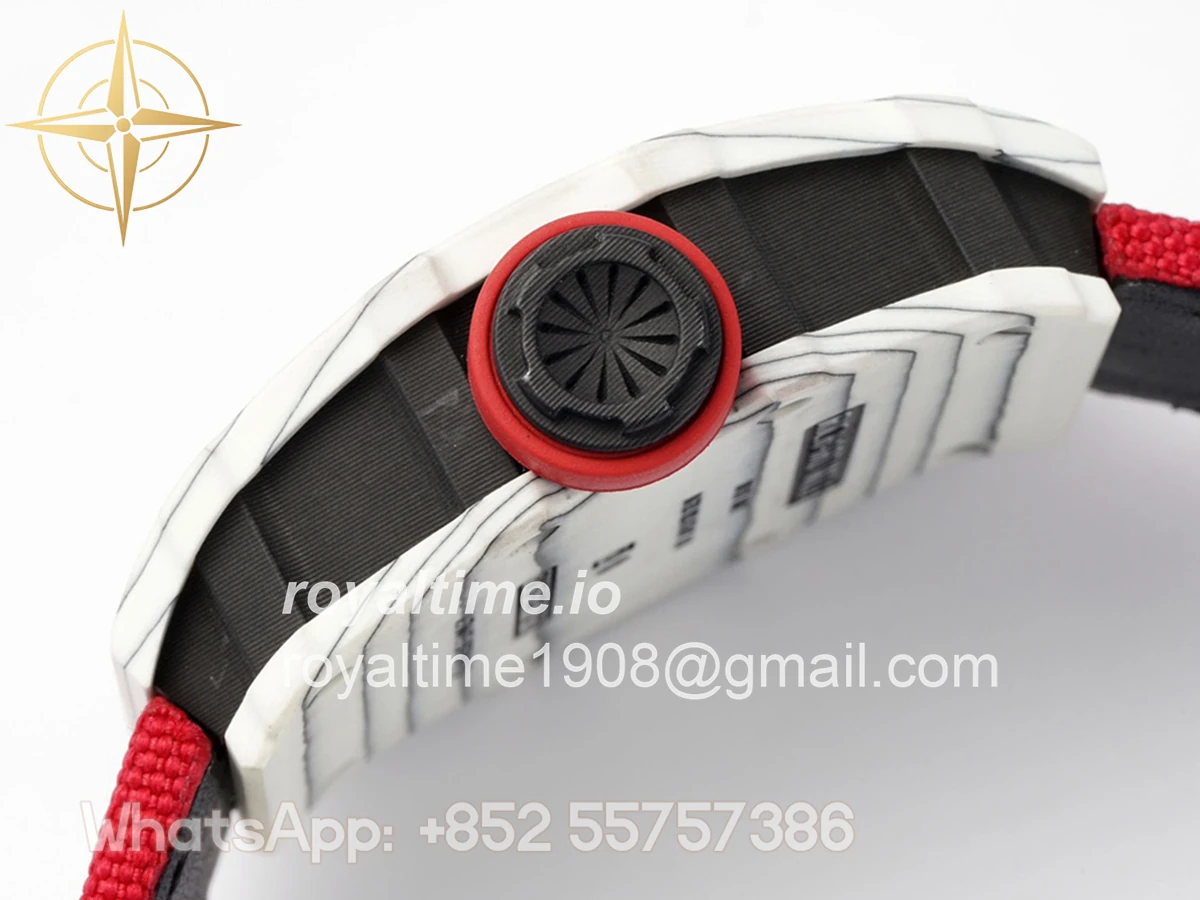 Richard Mille RM 035-01 Rafael Nadal White NTPT on Red Nylon Strap (Sonic) - Image 6