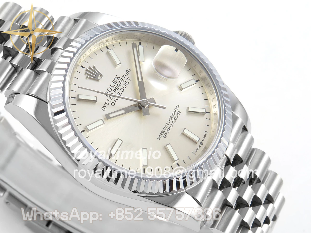 Rolex DateJust 36 126234 QF Silver Stick Dial on Jubilee Bracelet QF3235 - Image 6