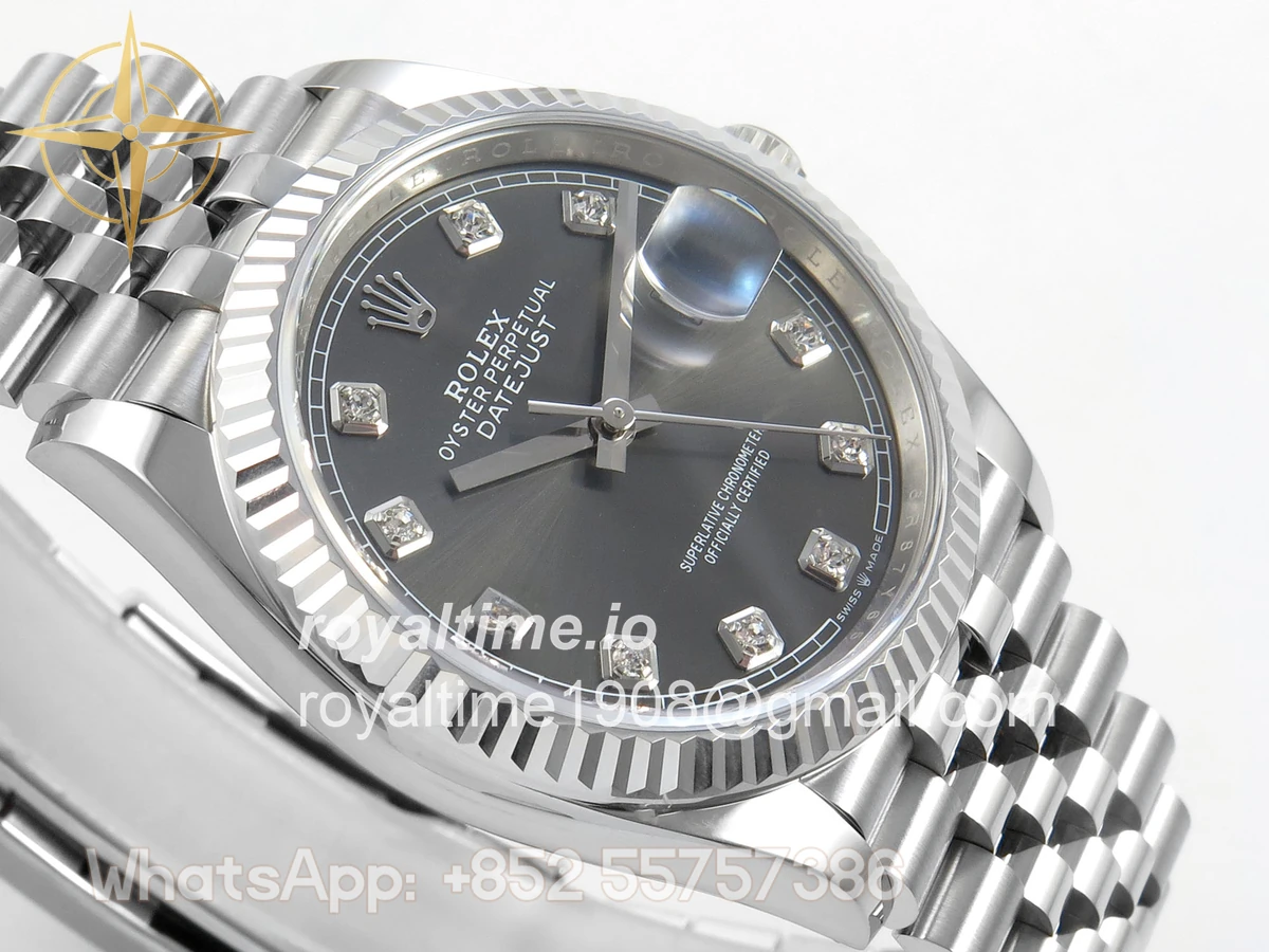 Rolex DateJust 36 126334 904L SS Clean Plus Gray Diamonds Dial on Jubilee Bracelet DD3235 - Image 6